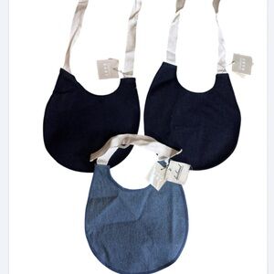 Heirloomed by Stephan denim baby bibs Set of 3 Dark and pale denim New with tag